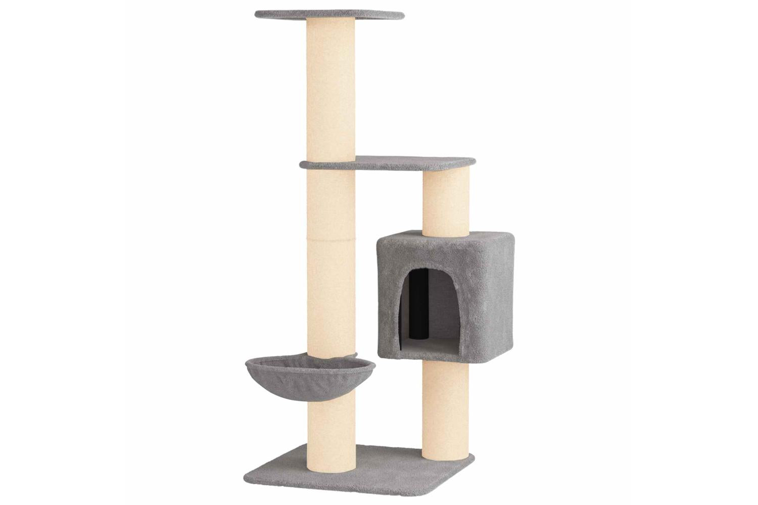 Vidaxl Cat Tree With Sisal Scratching Posts Light Grey 137 Cm