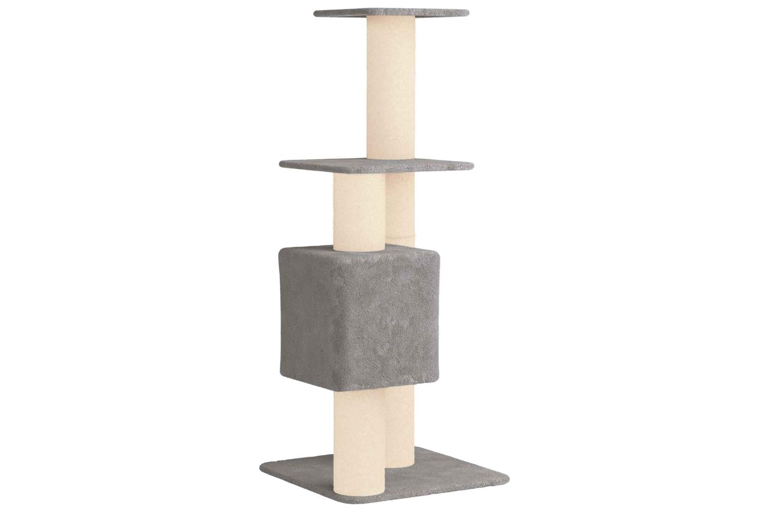 Vidaxl Cat Tree With Sisal Scratching Posts Light Grey 137 Cm-6
