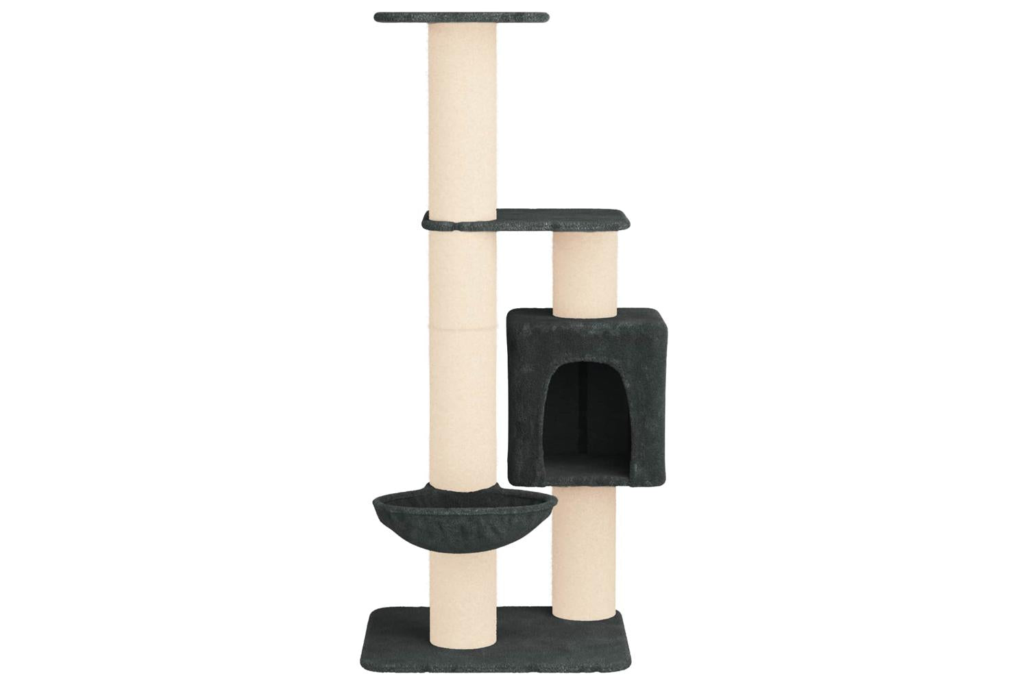 Vidaxl Cat Tree With Sisal Scratching Posts Dark Grey 137 Cm-4