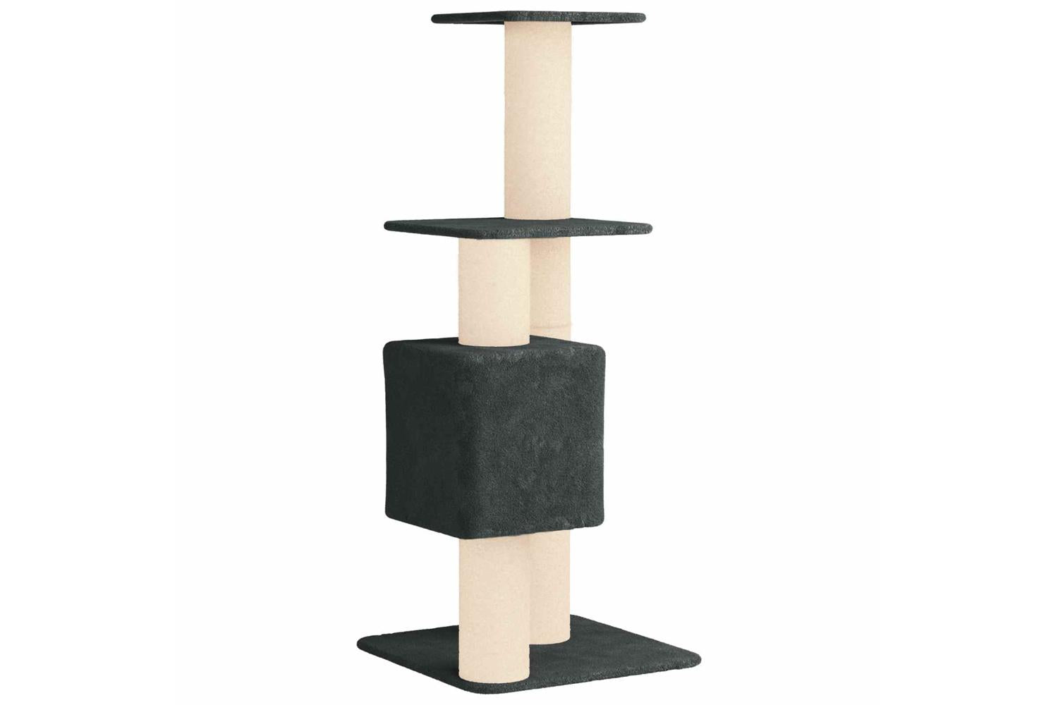Vidaxl Cat Tree With Sisal Scratching Posts Dark Grey 137 Cm-6