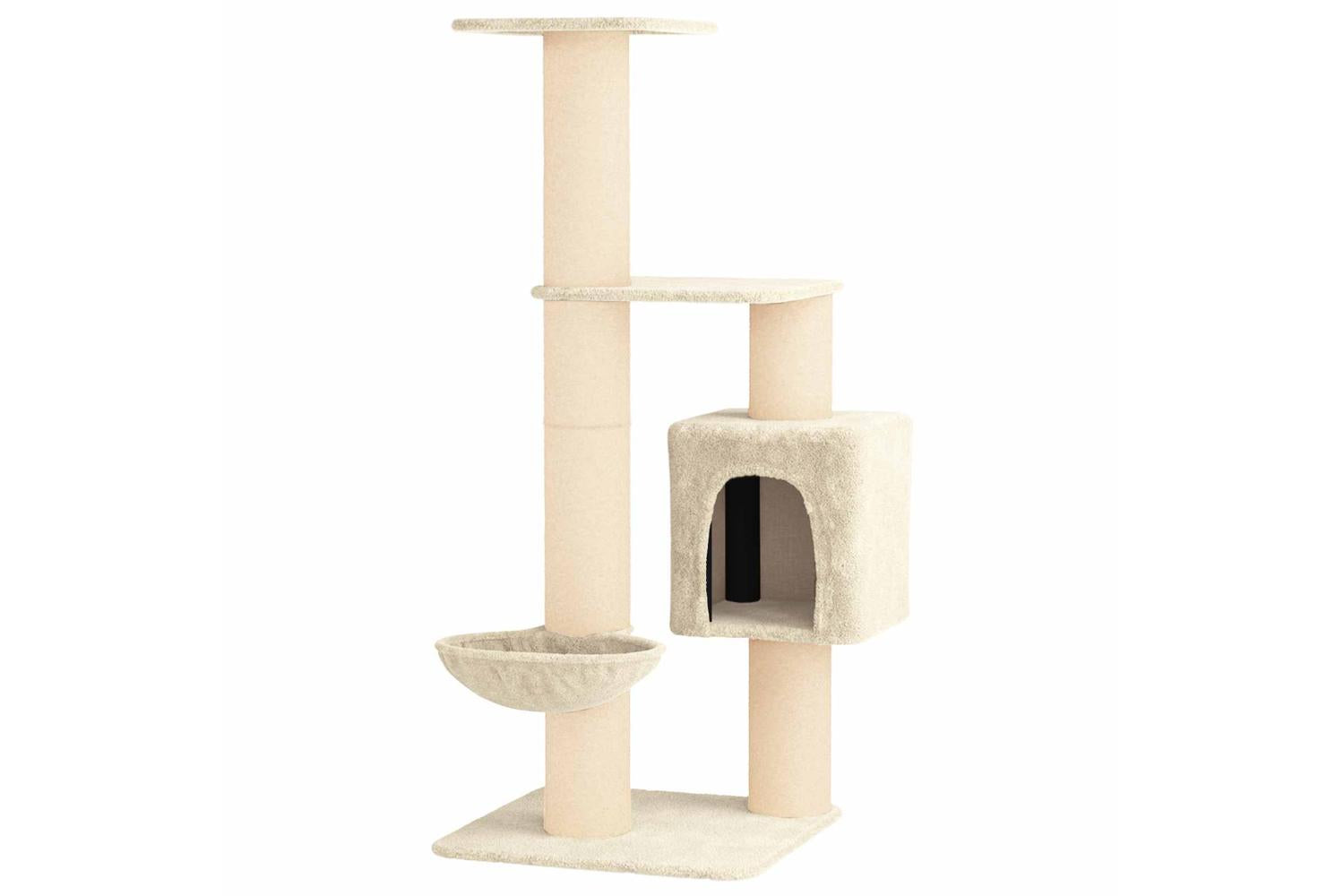 Vidaxl Cat Tree With Sisal Scratching Posts Cream 137 Cm-2