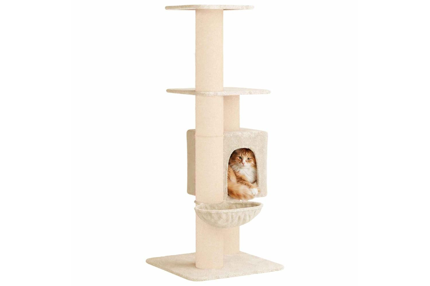Vidaxl Cat Tree With Sisal Scratching Posts Cream 137 Cm-3