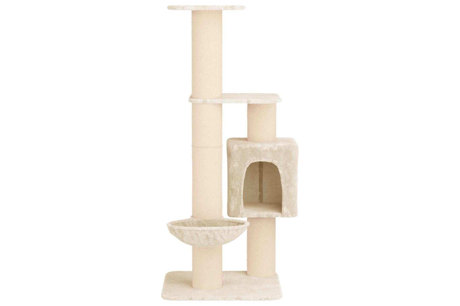 Vidaxl Cat Tree With Sisal Scratching Posts Cream 137 Cm-4