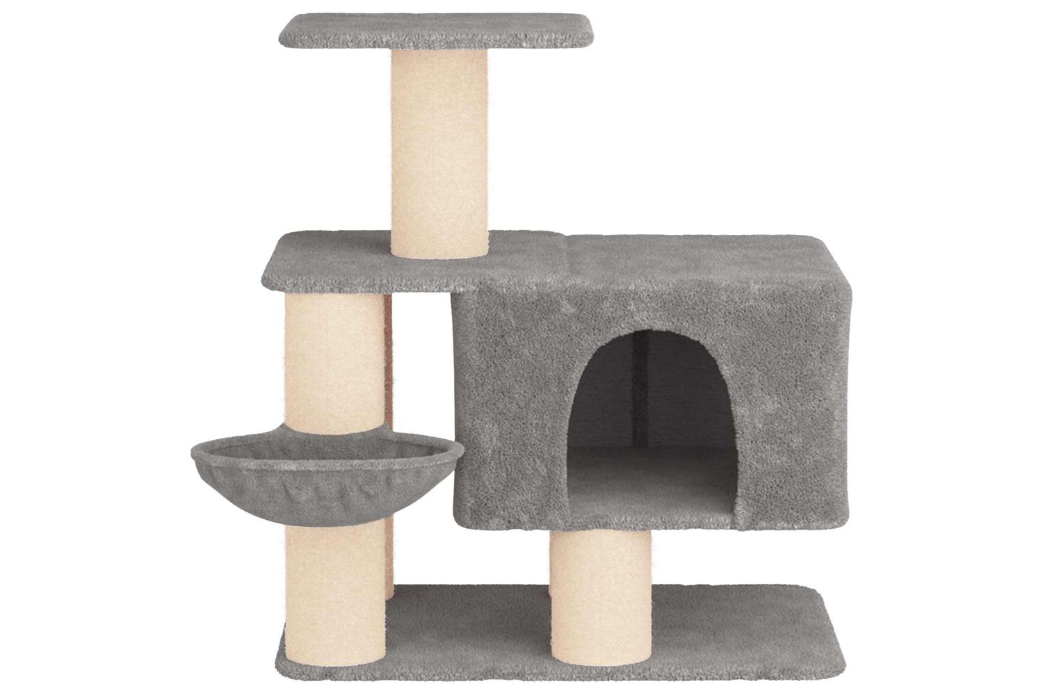 Vidaxl Cat Tree With Sisal Scratching Posts Light Grey 96 Cm-4