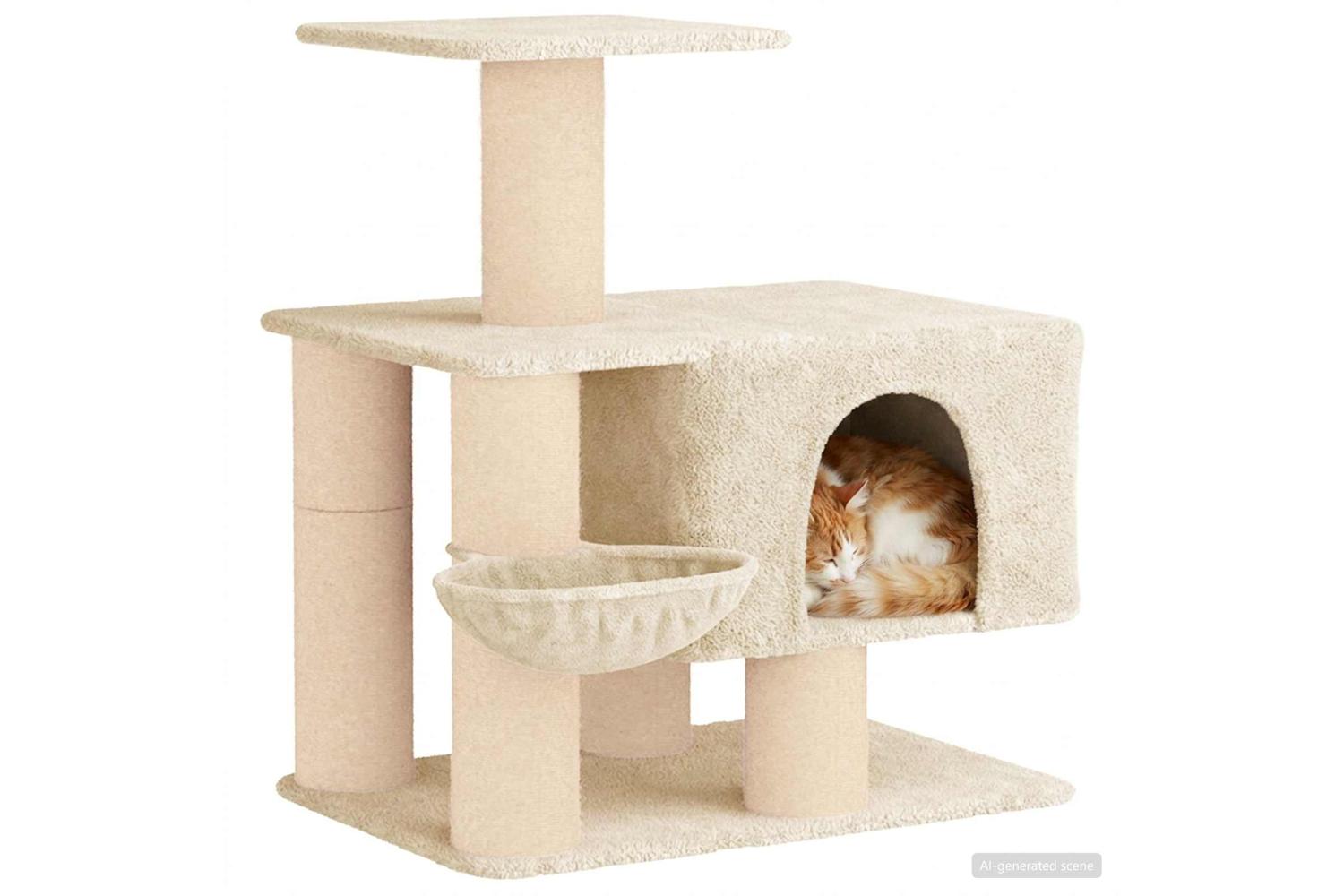 Vidaxl Cat Tree With Sisal Scratching Posts Cream 96 Cm-3