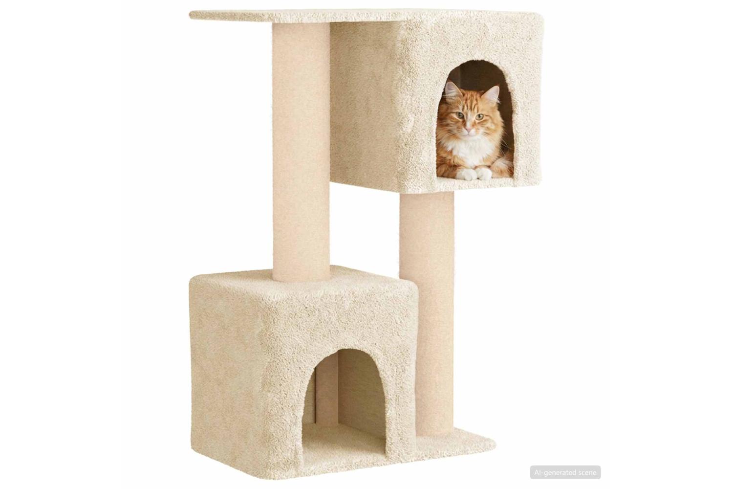 Vidaxl Cat Tree With Sisal Scratching Posts Cream 114 Cm-3