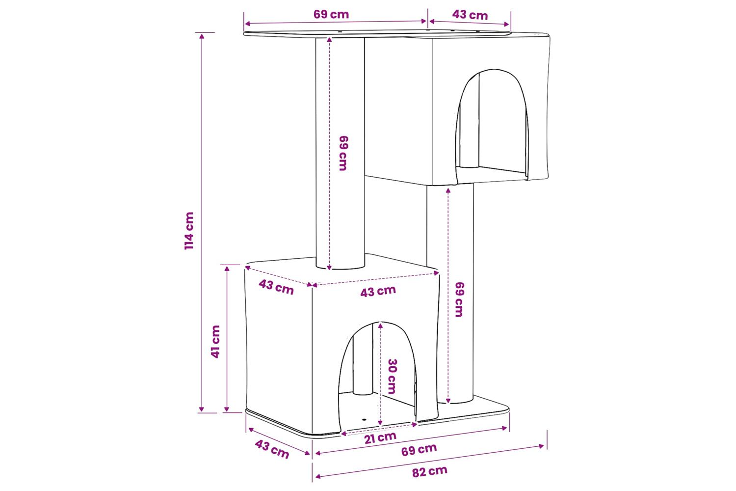 Vidaxl Cat Tree With Sisal Scratching Posts Cream 114 Cm-8