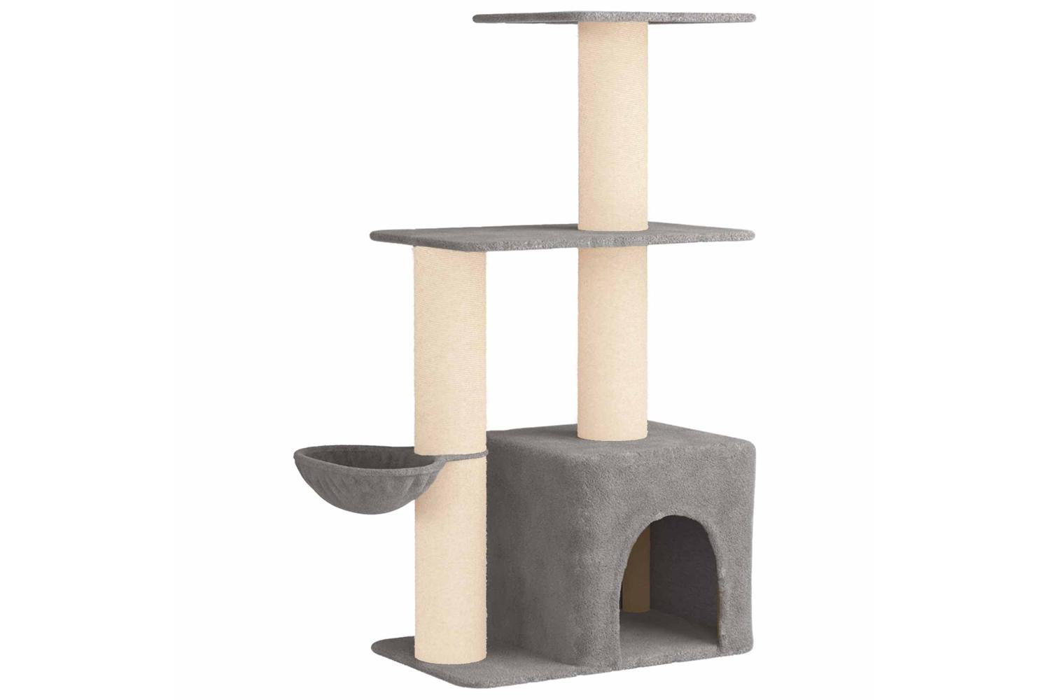 Vidaxl Cat Tree With Sisal Scratching Posts Light Grey 133 Cm