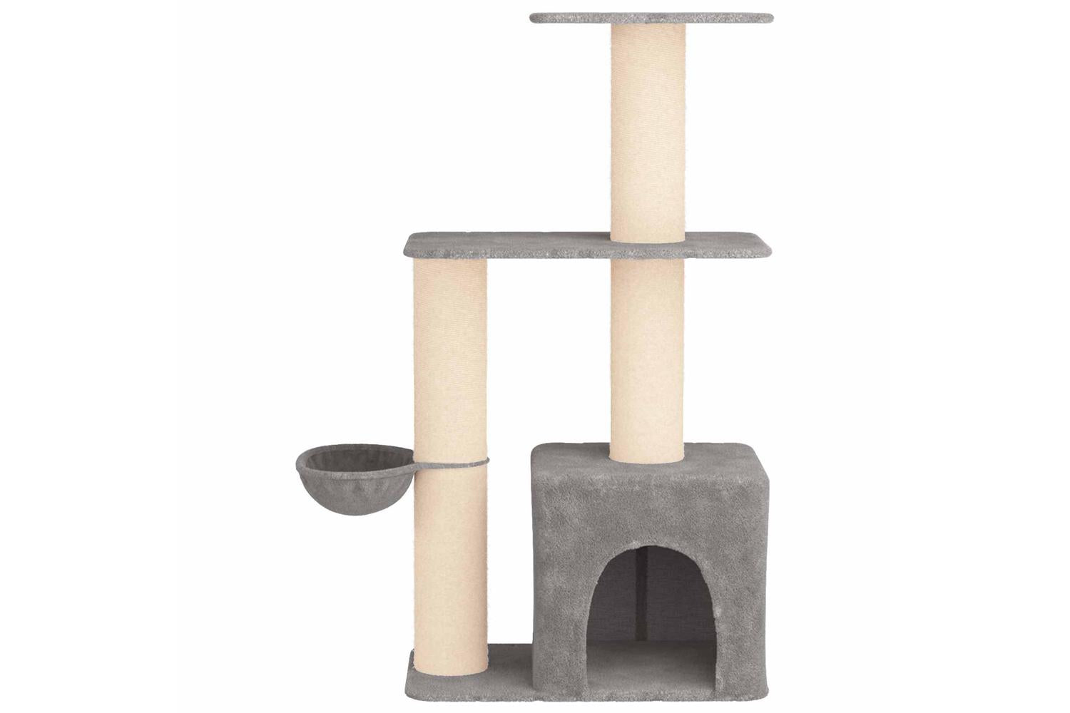 Vidaxl Cat Tree With Sisal Scratching Posts Light Grey 133 Cm-4