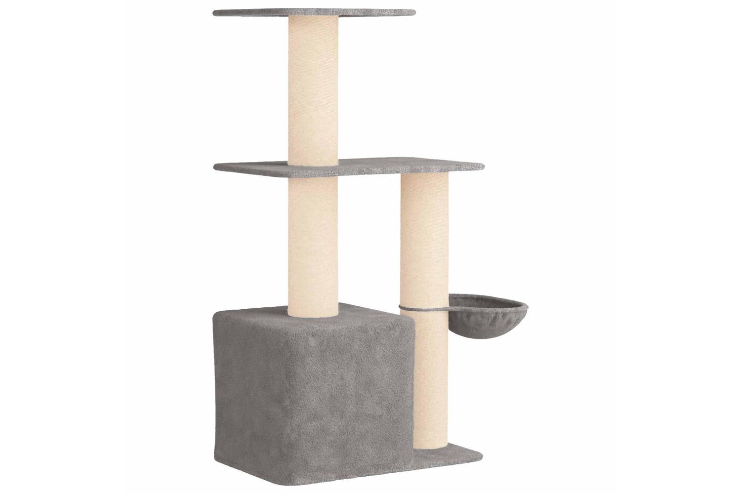Vidaxl Cat Tree With Sisal Scratching Posts Light Grey 133 Cm-6