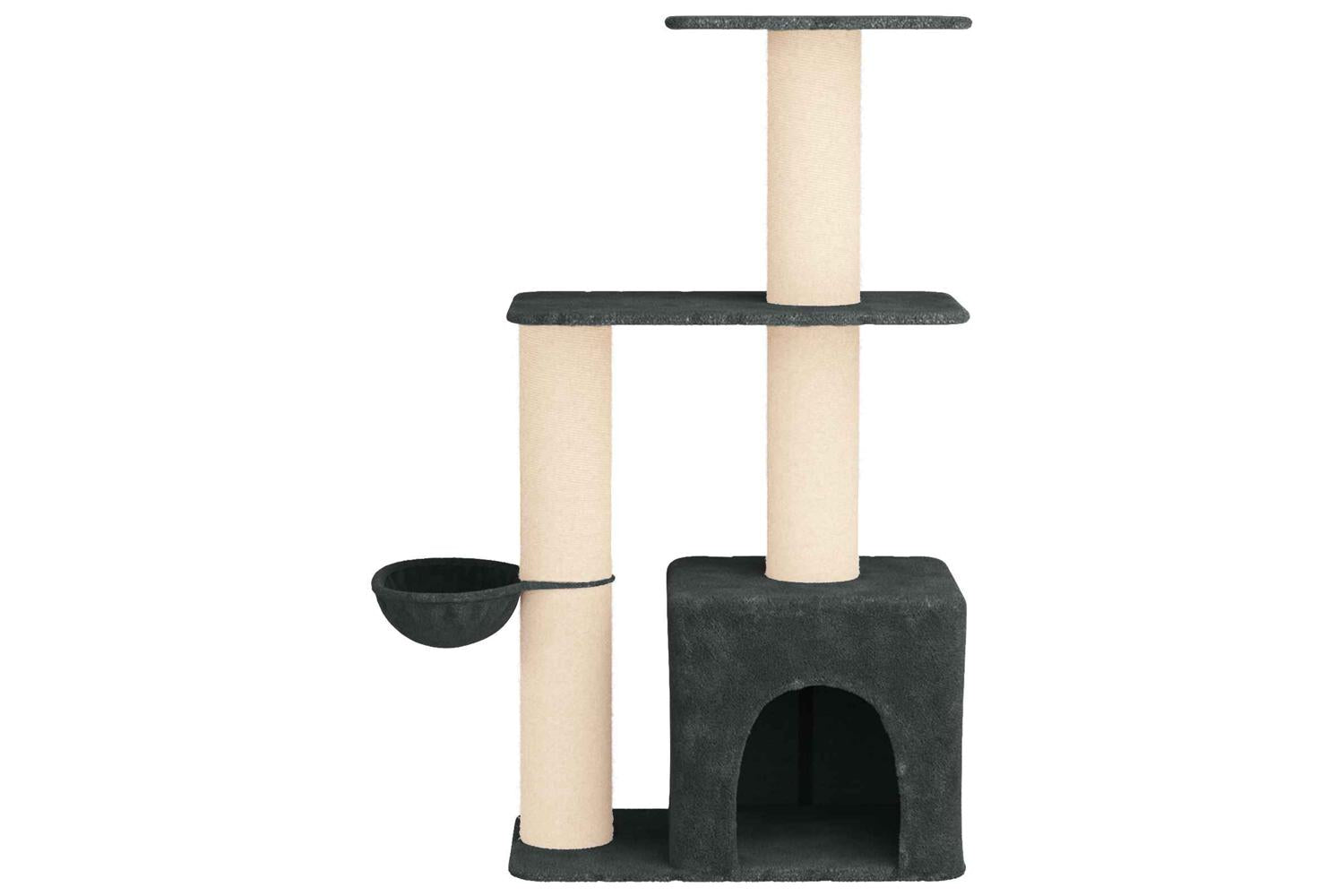 Vidaxl Cat Tree With Sisal Scratching Posts Dark Grey 133 Cm-4