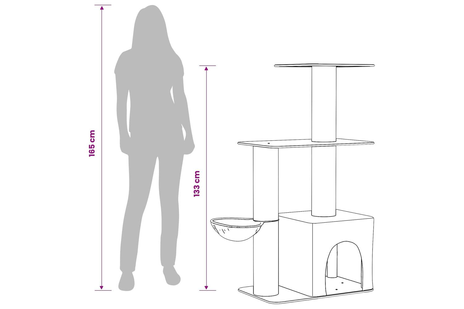 Vidaxl Cat Tree With Sisal Scratching Posts Cream 133 Cm-9