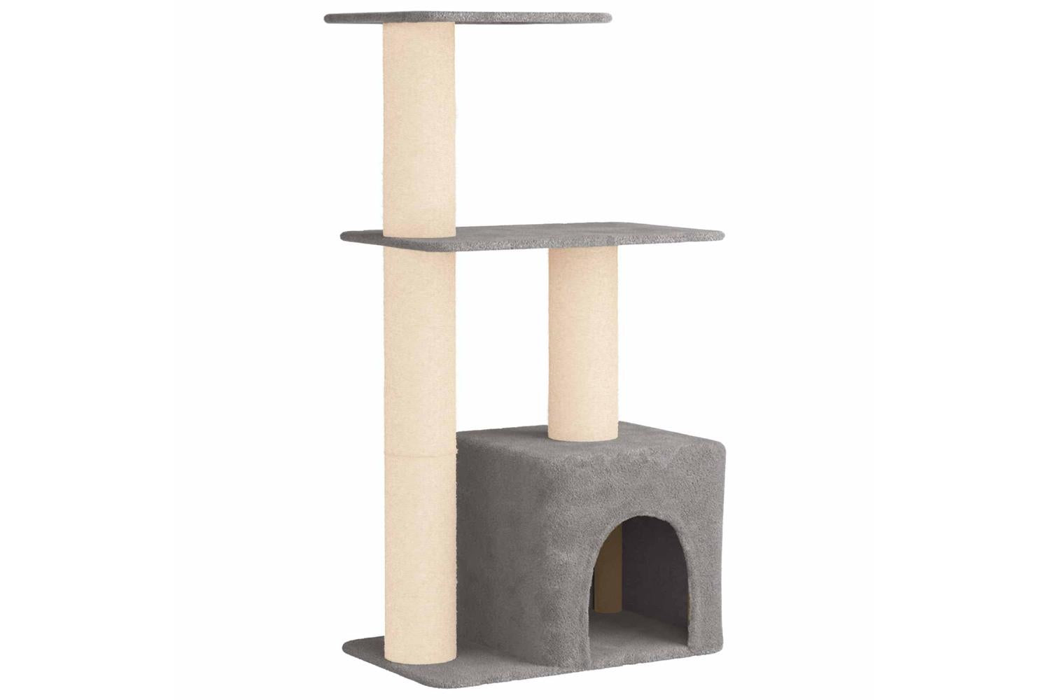 Vidaxl Cat Tree With Sisal Scratching Posts Light Grey 133 Cm