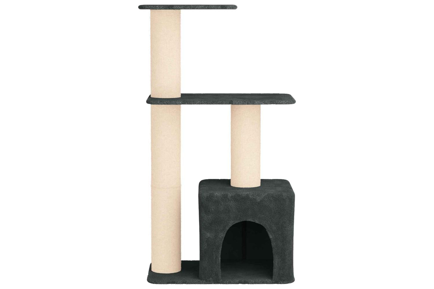 Vidaxl Cat Tree With Sisal Scratching Posts Dark Grey 133 Cm-4