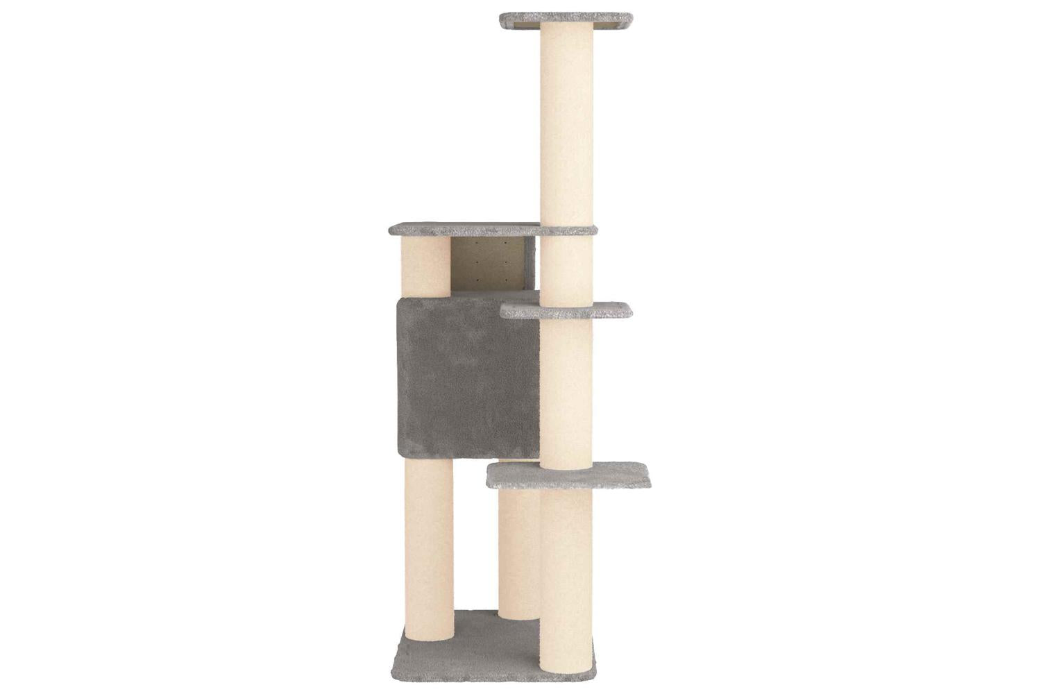 Vidaxl Cat Tree With Sisal Scratching Posts Light Grey 183 Cm-5