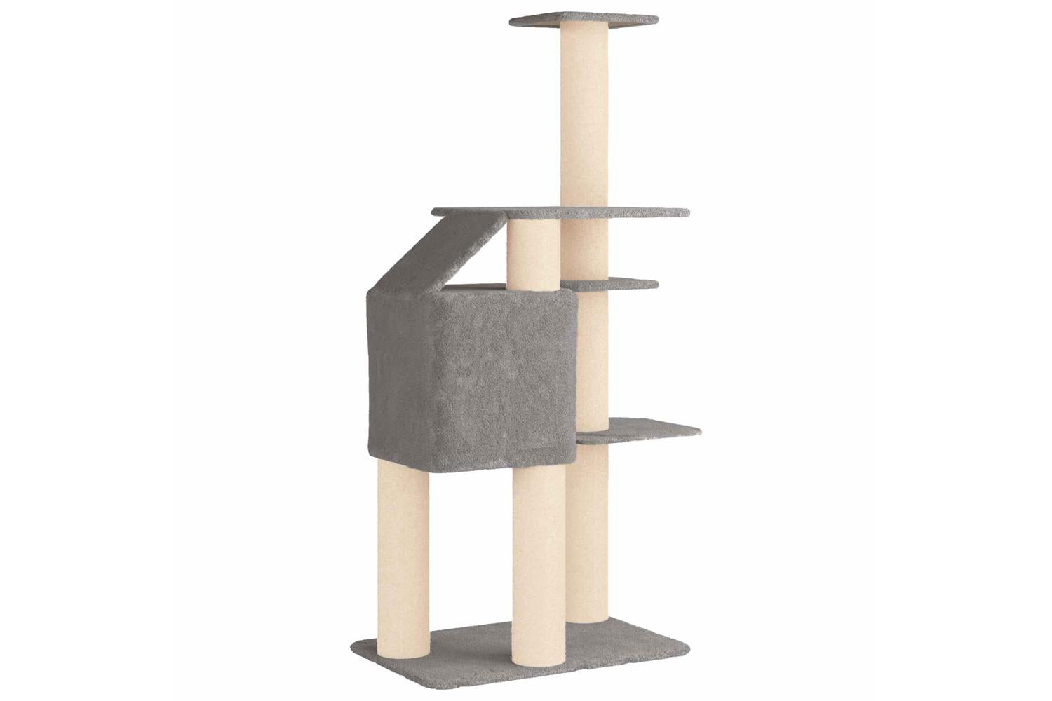 Vidaxl Cat Tree With Sisal Scratching Posts Light Grey 183 Cm-6