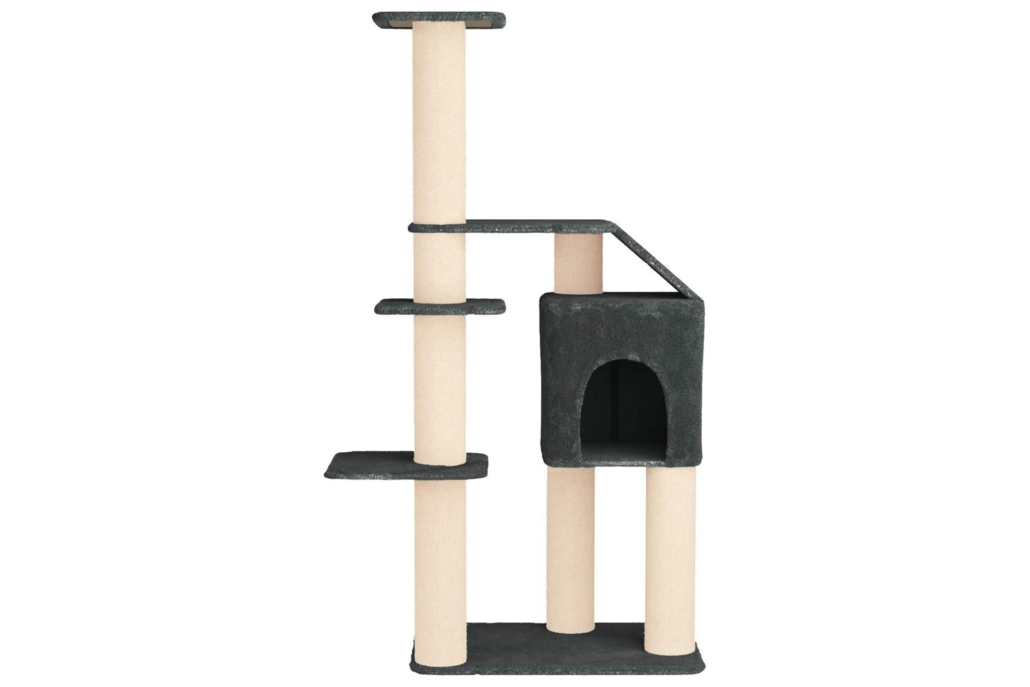 Vidaxl Cat Tree With Sisal Scratching Posts Dark Grey 183 Cm-4