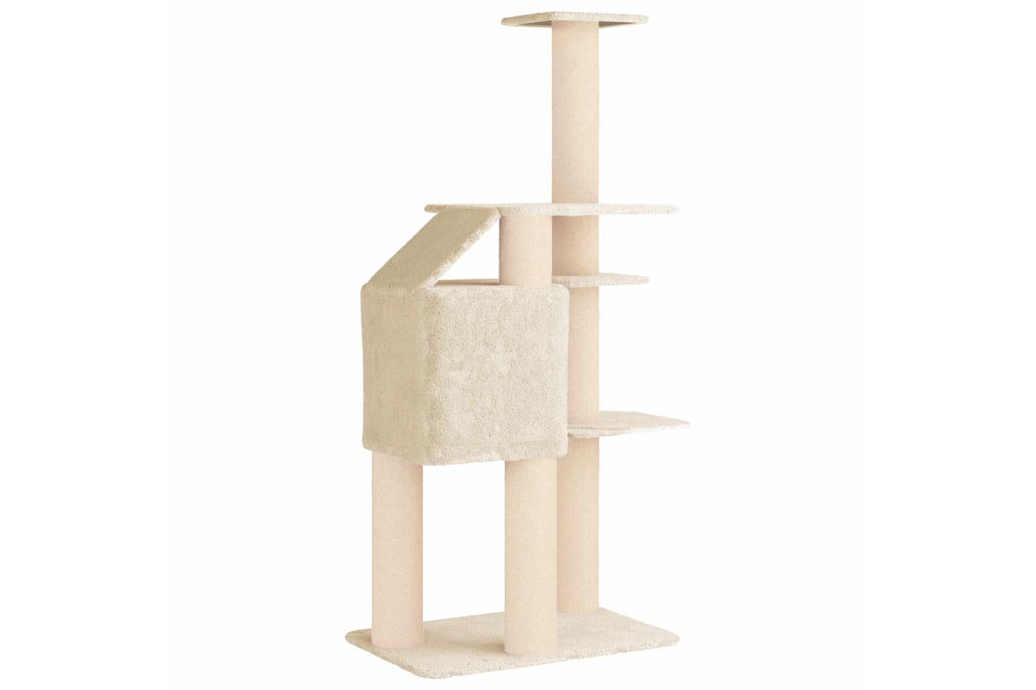 Vidaxl Cat Tree With Sisal Scratching Posts Cream 183 Cm-6