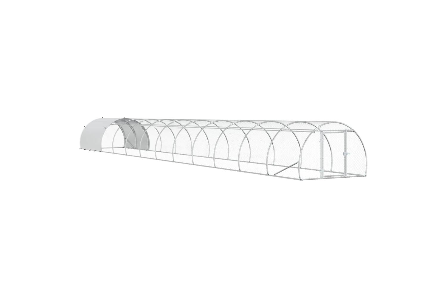 Vidaxl Chicken Coop Silver 1200 X 150 X 100 Cm Galvanised Steel