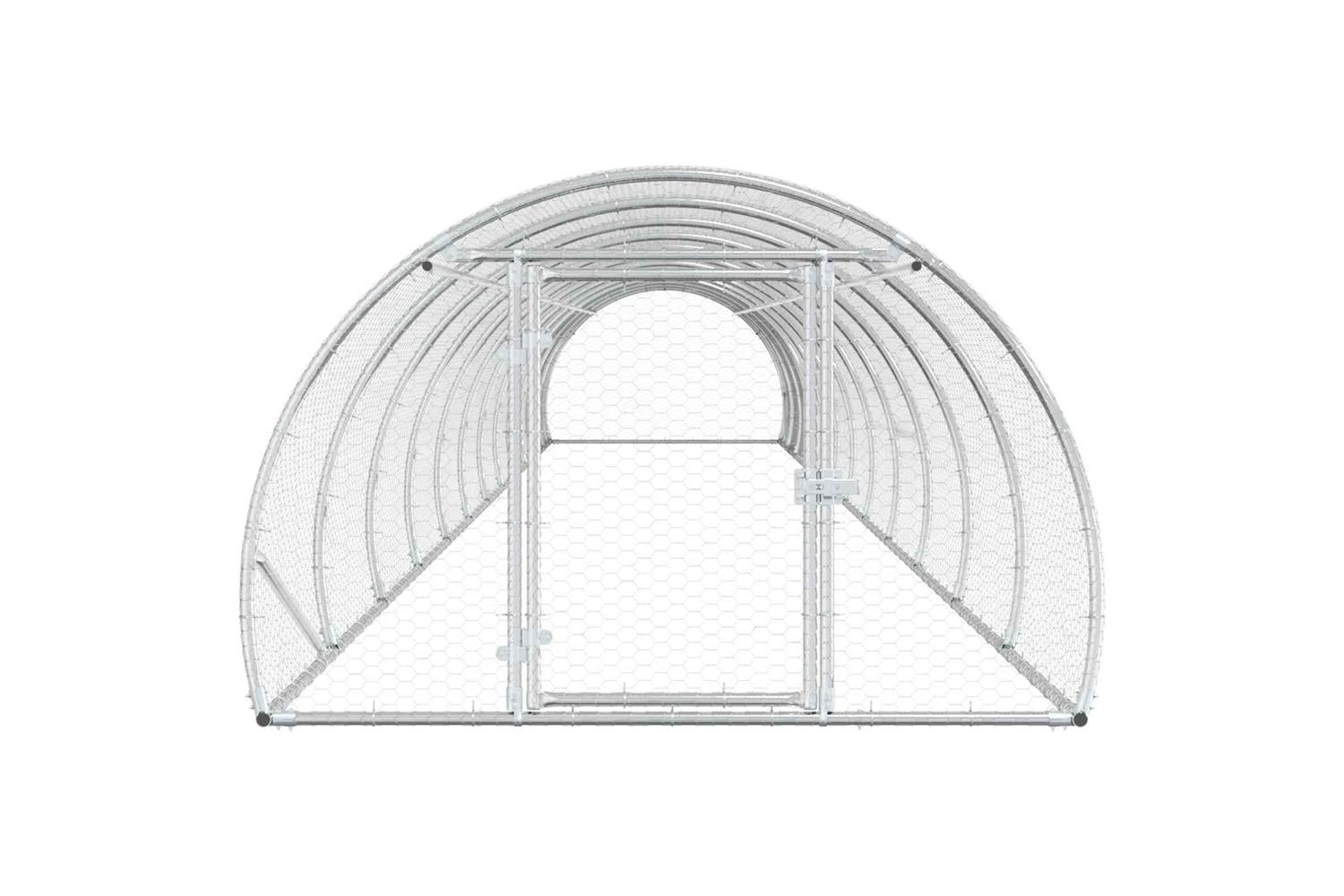 Vidaxl Chicken Coop Silver 1200 X 150 X 100 Cm Galvanised Steel-4