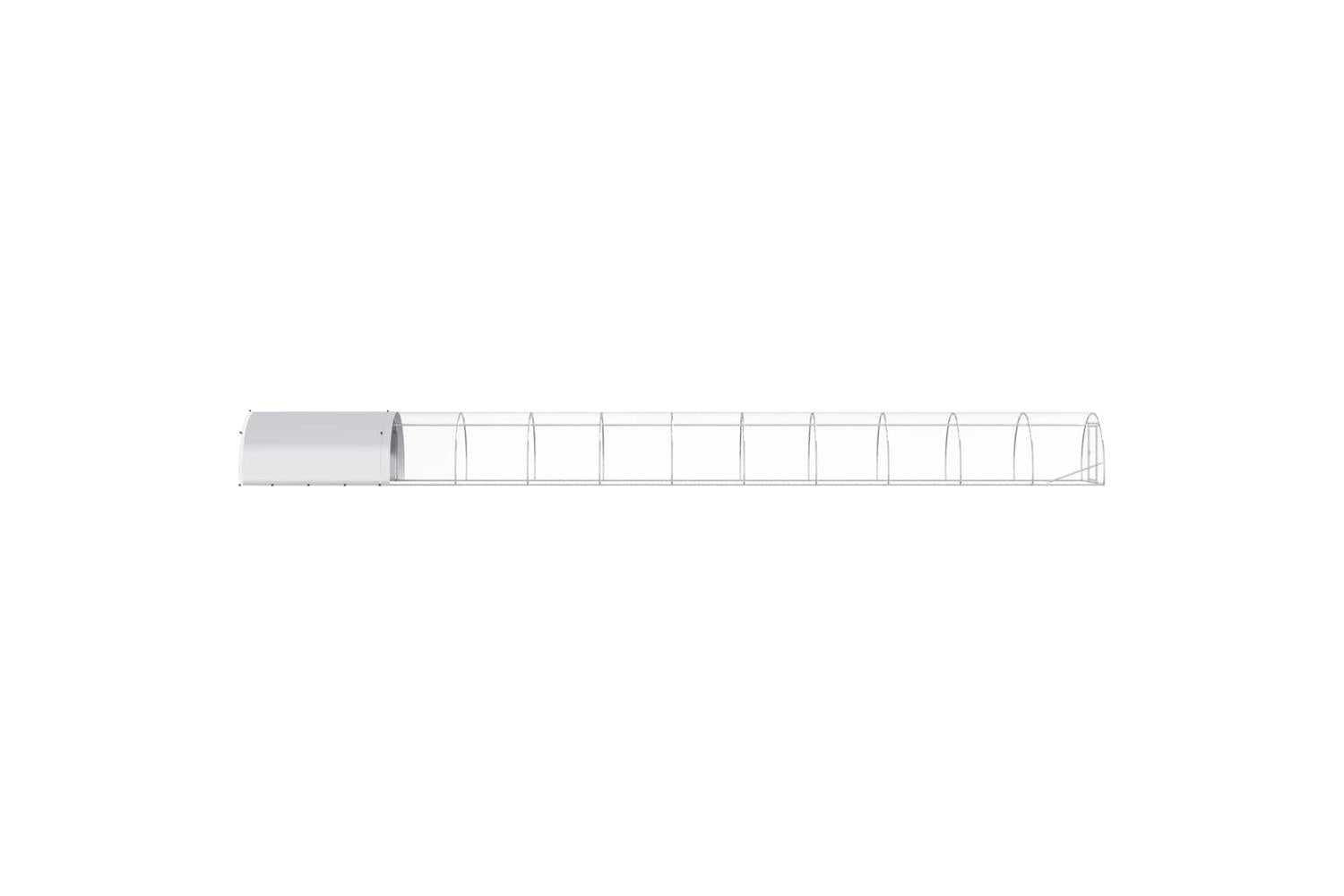 Vidaxl Chicken Coop Silver 1200 X 150 X 100 Cm Galvanised Steel-5