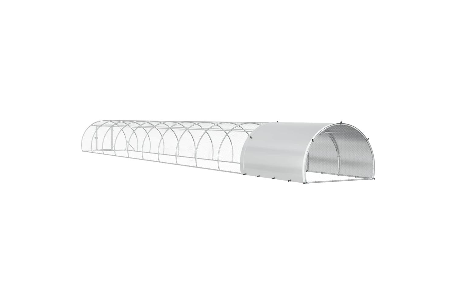 Vidaxl Chicken Coop Silver 1200 X 150 X 100 Cm Galvanised Steel-6