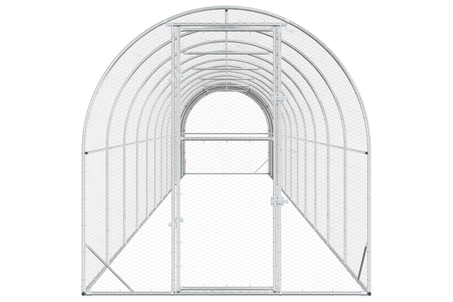 Vidaxl Chicken Coop Silver 1200 X 200 X 200 Cm Galvanised Steel-4