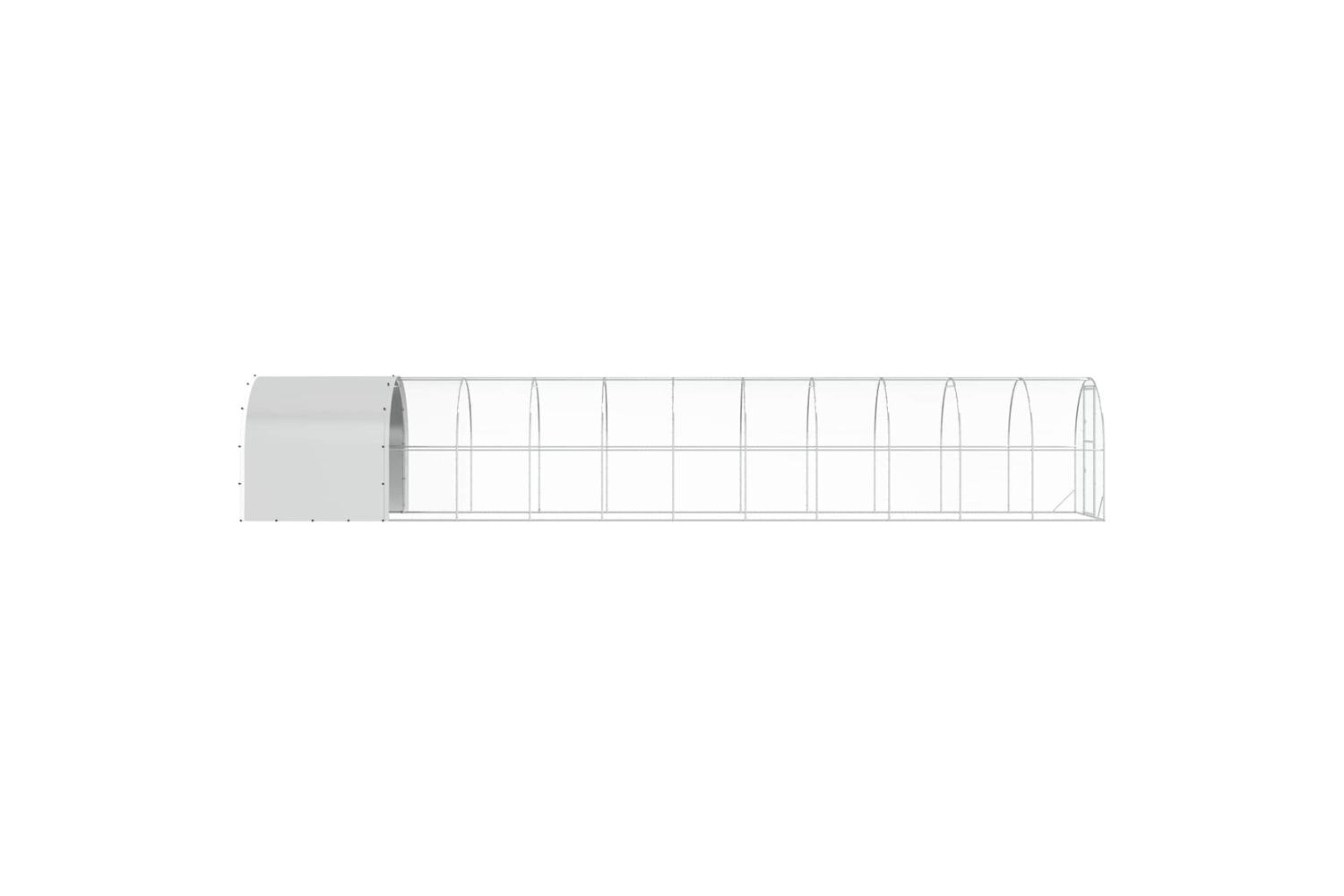Vidaxl Chicken Coop Silver 1200 X 200 X 200 Cm Galvanised Steel-5