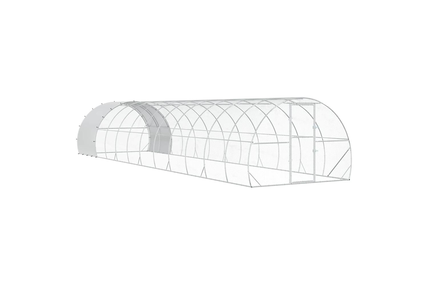 Vidaxl Chicken Coop Silver 1200 X 300 X 200 Cm Galvanised Steel-2