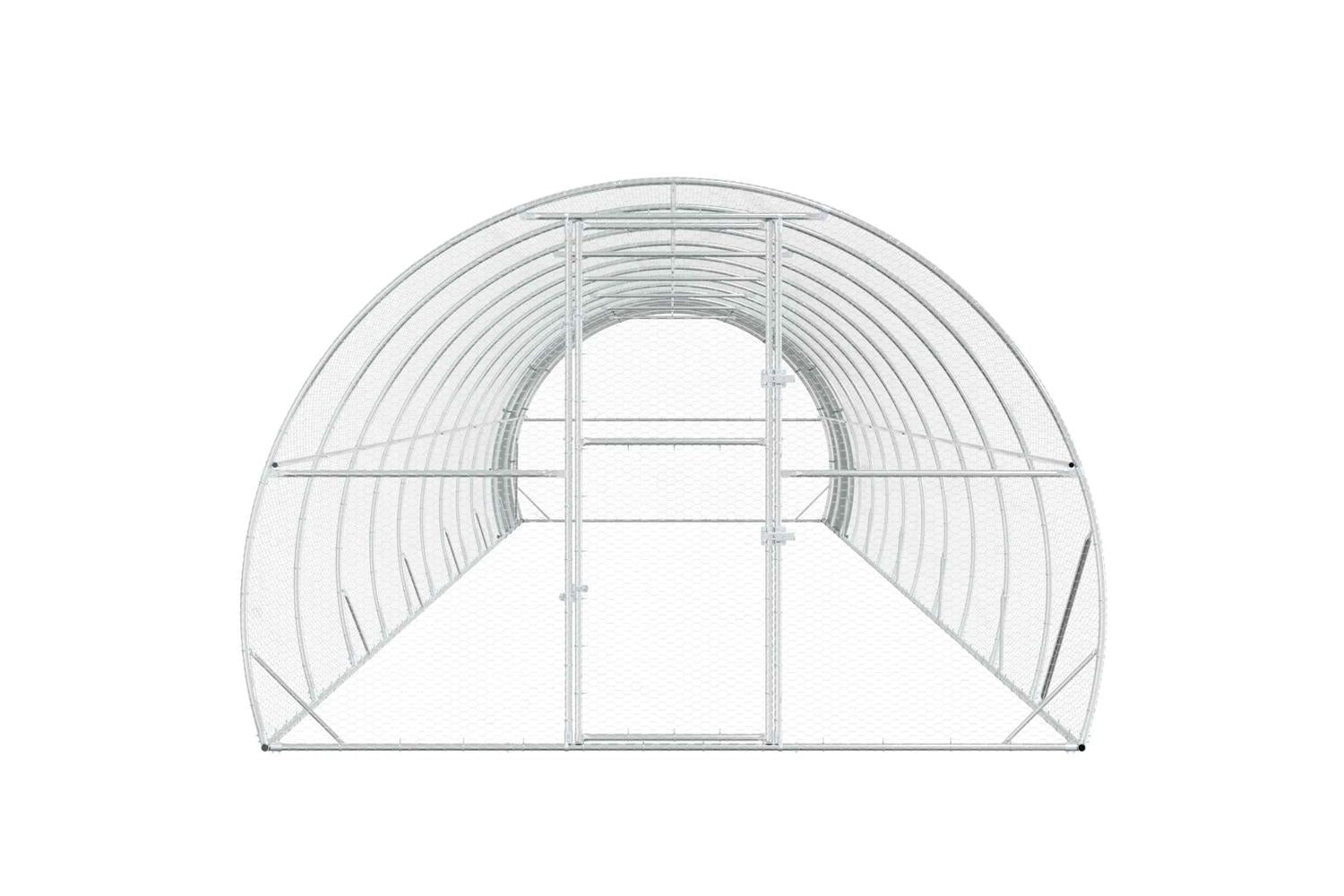 Vidaxl Chicken Coop Silver 1200 X 300 X 200 Cm Galvanised Steel-4