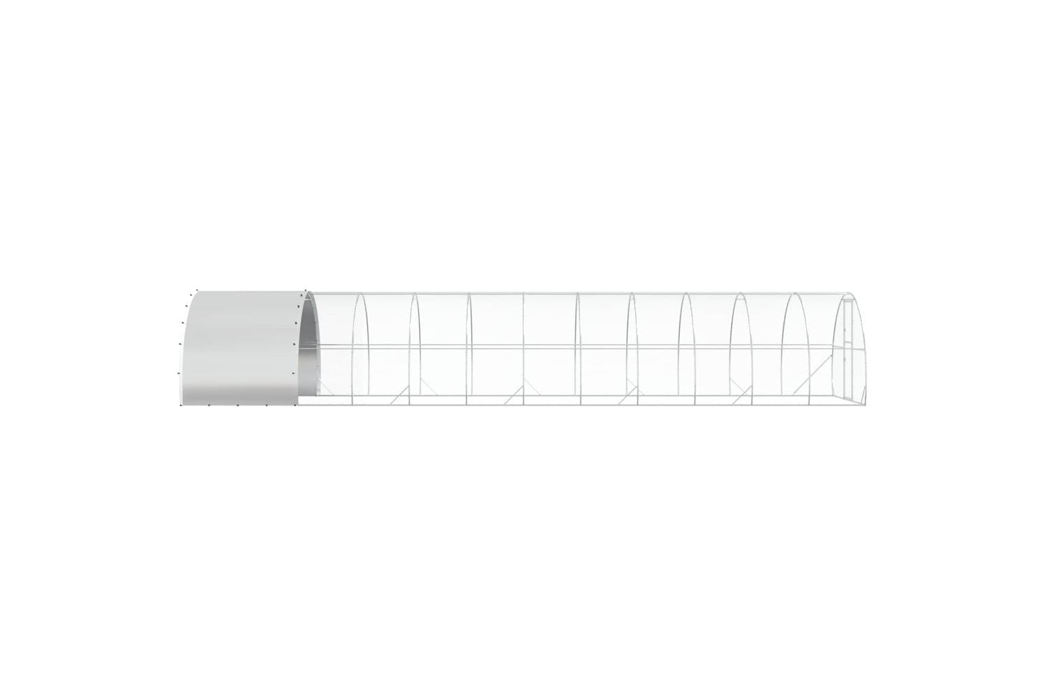 Vidaxl Chicken Coop Silver 1200 X 300 X 200 Cm Galvanised Steel-5