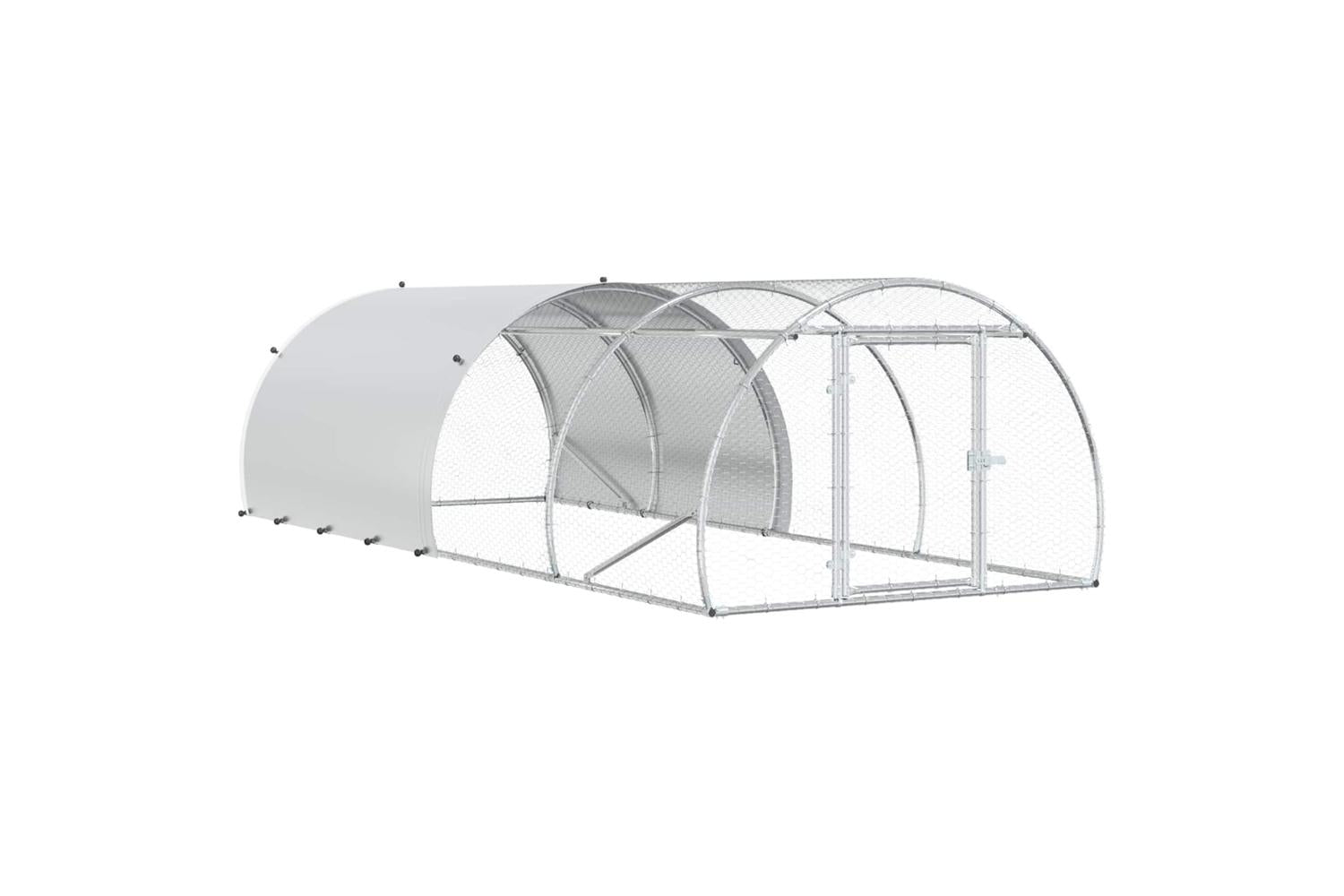 Vidaxl Chicken Coop Silver 400 X 150 X 100 Cm Galvanised Steel