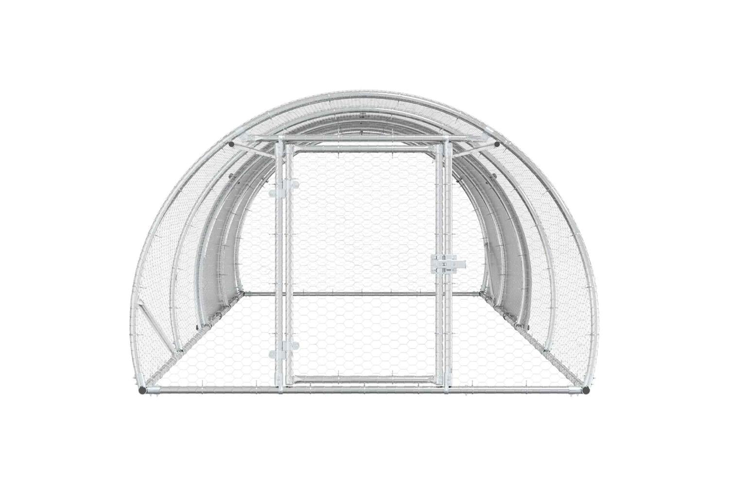 Vidaxl Chicken Coop Silver 400 X 150 X 100 Cm Galvanised Steel-4