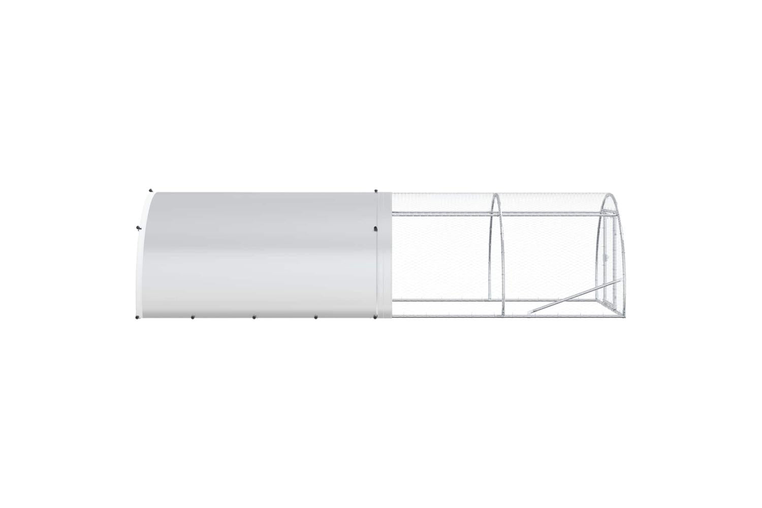 Vidaxl Chicken Coop Silver 400 X 150 X 100 Cm Galvanised Steel-5