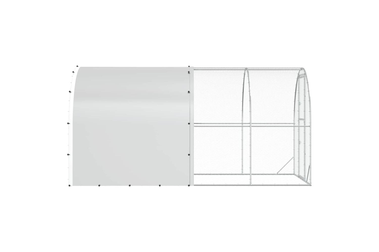 Vidaxl Chicken Coop Silver 400 X 200 X 200 Cm Galvanised Steel-5