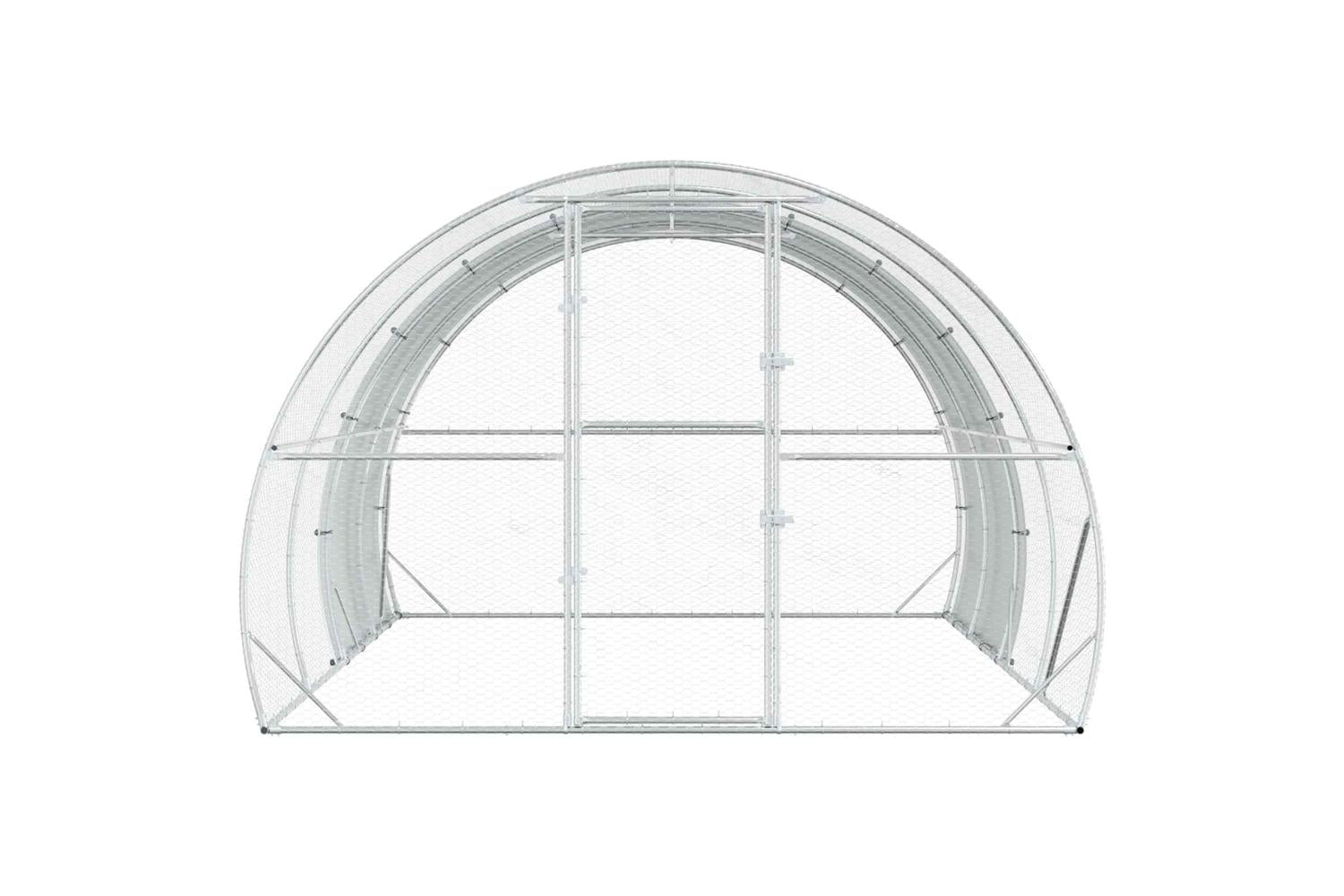 Vidaxl Chicken Coop Silver 400 X 300 X 200 Cm Galvanised Steel-4