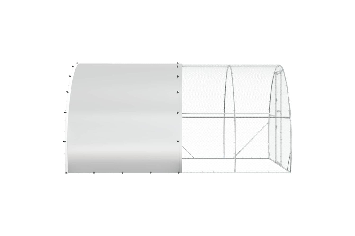 Vidaxl Chicken Coop Silver 400 X 300 X 200 Cm Galvanised Steel-5