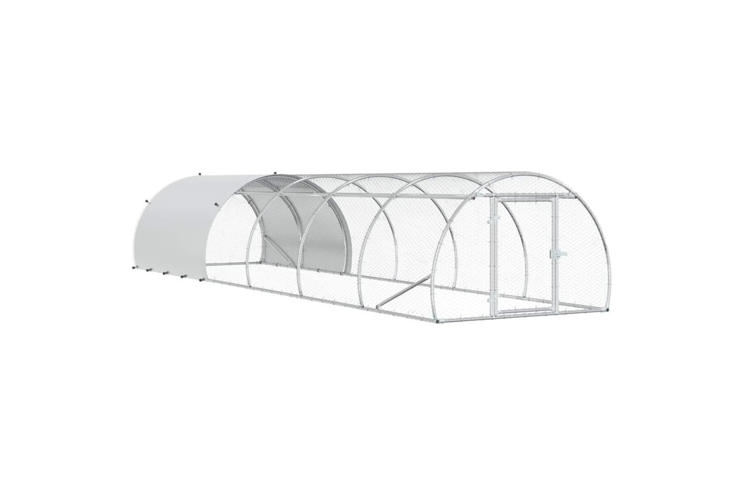 Vidaxl Chicken Coop Silver 600 X 150 X 100 Cm Galvanised Steel
