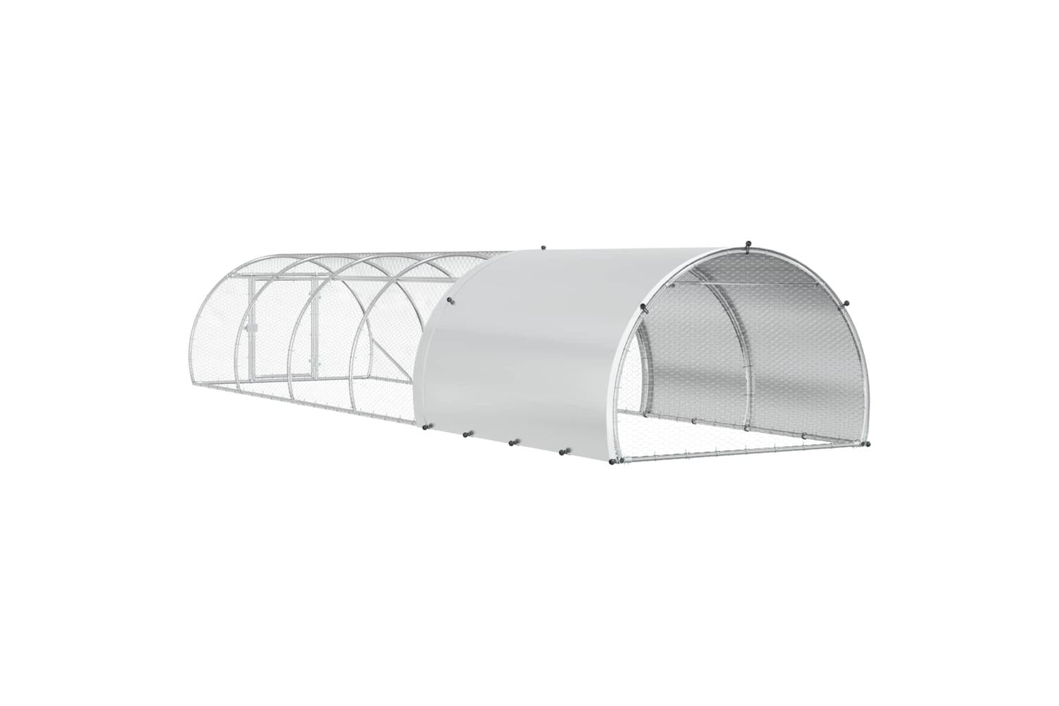 Vidaxl Chicken Coop Silver 600 X 150 X 100 Cm Galvanised Steel-6