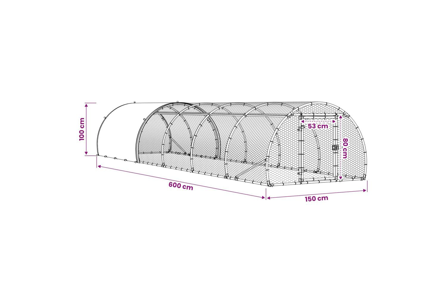 Vidaxl Chicken Coop Silver 600 X 150 X 100 Cm Galvanised Steel-10