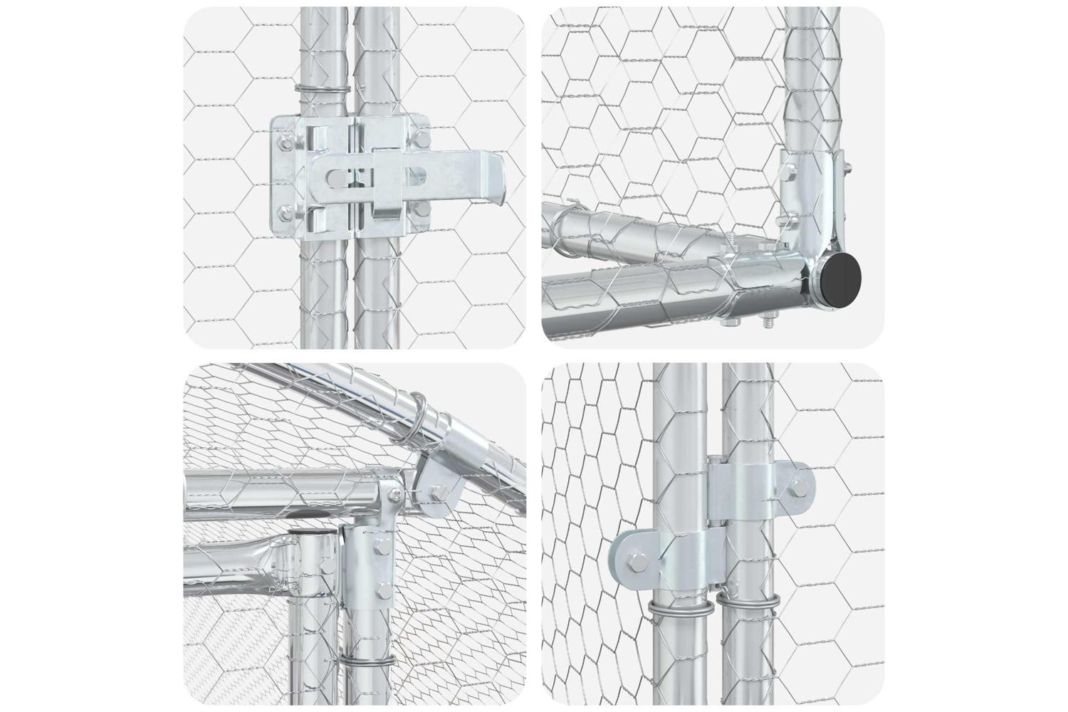 Vidaxl Chicken Coop Silver 600 X 200 X 200 Cm Galvanised Steel-7