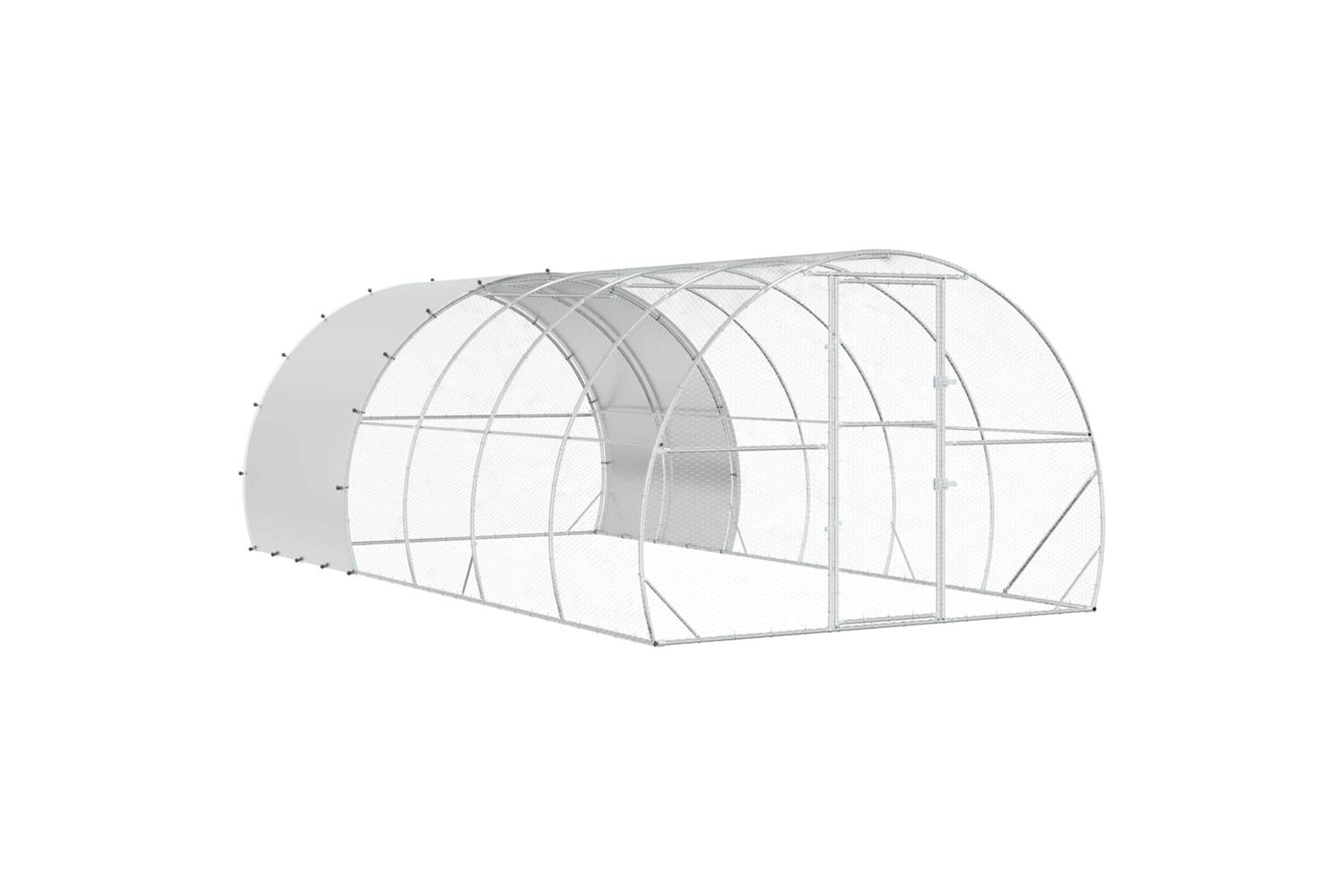 Vidaxl Chicken Coop Silver 600 X 300 X 200 Cm Galvanised Steel