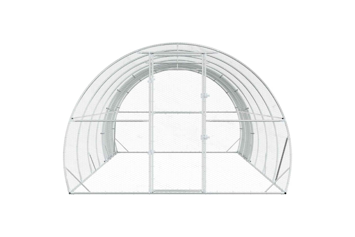 Vidaxl Chicken Coop Silver 600 X 300 X 200 Cm Galvanised Steel-4