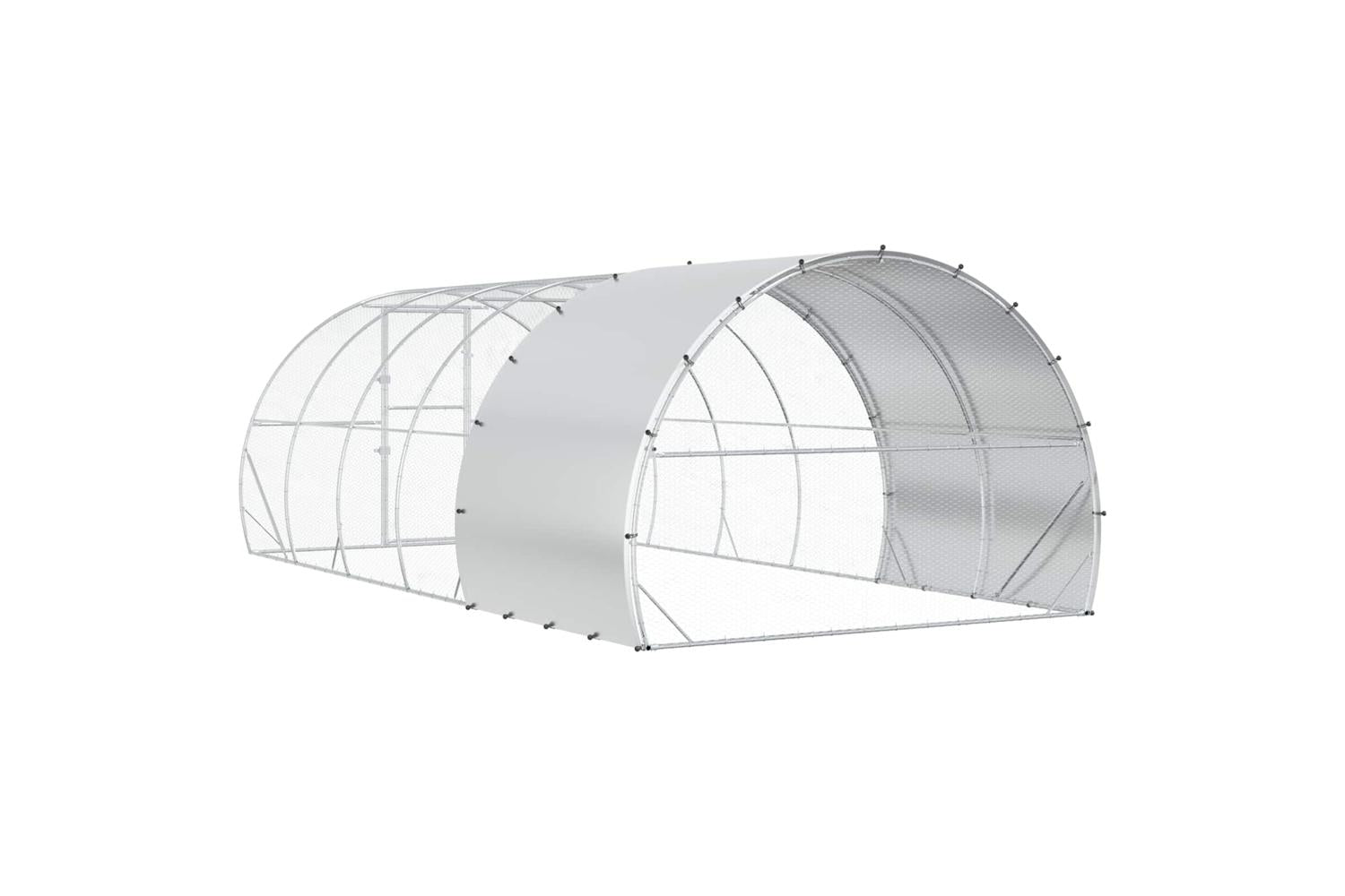 Vidaxl Chicken Coop Silver 600 X 300 X 200 Cm Galvanised Steel-6