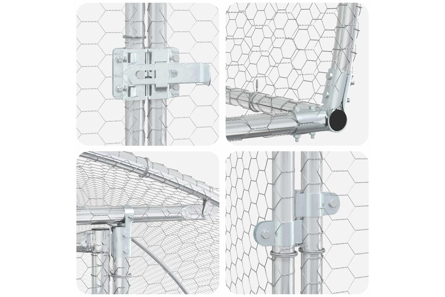 Vidaxl Chicken Coop Silver 600 X 300 X 200 Cm Galvanised Steel-7