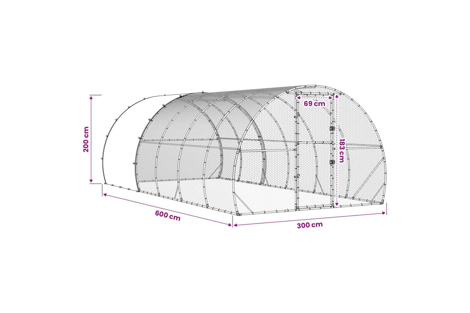 Vidaxl Chicken Coop Silver 600 X 300 X 200 Cm Galvanised Steel-10