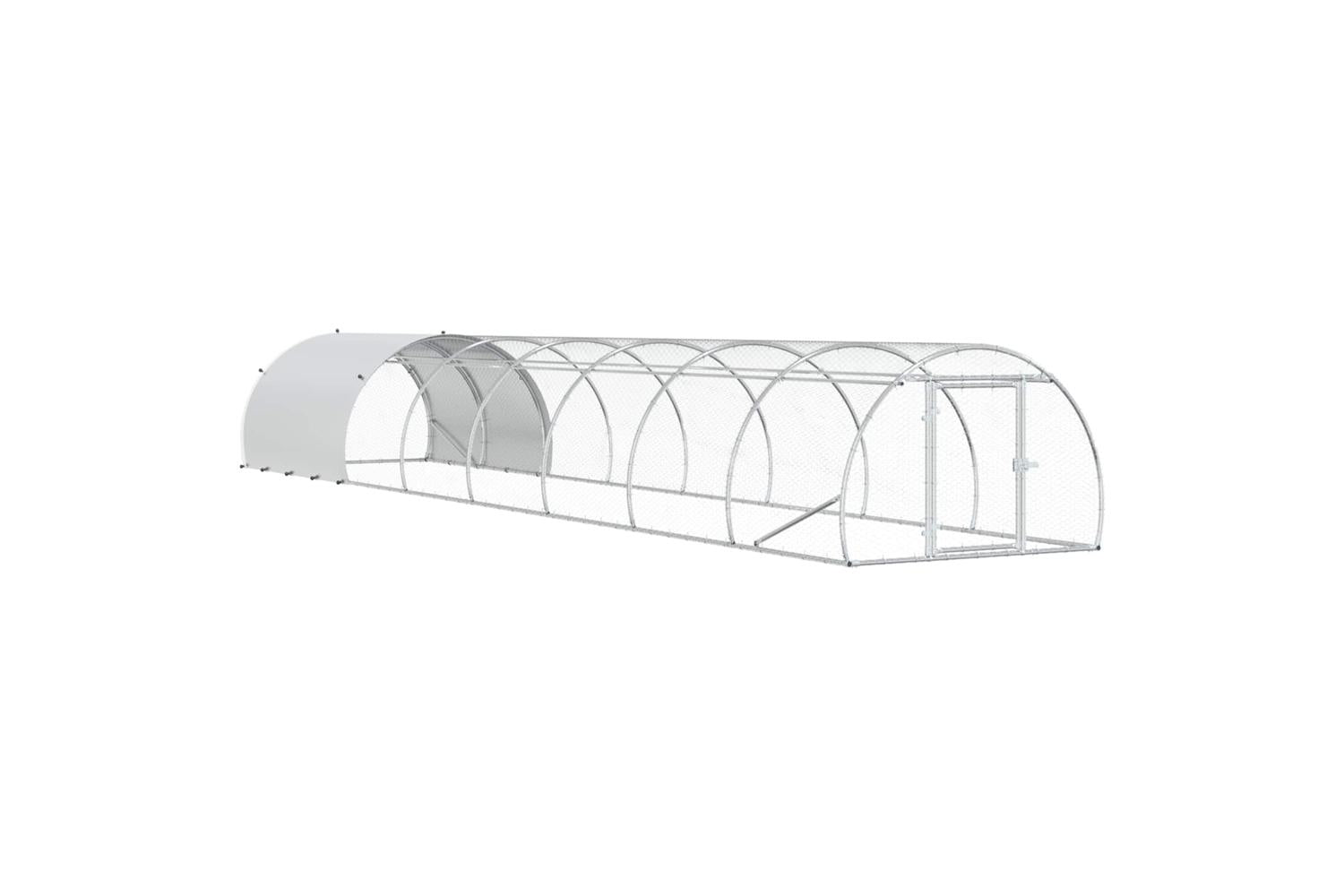 Vidaxl Chicken Coop Silver 800 X 150 X 100 Cm Galvanised Steel
