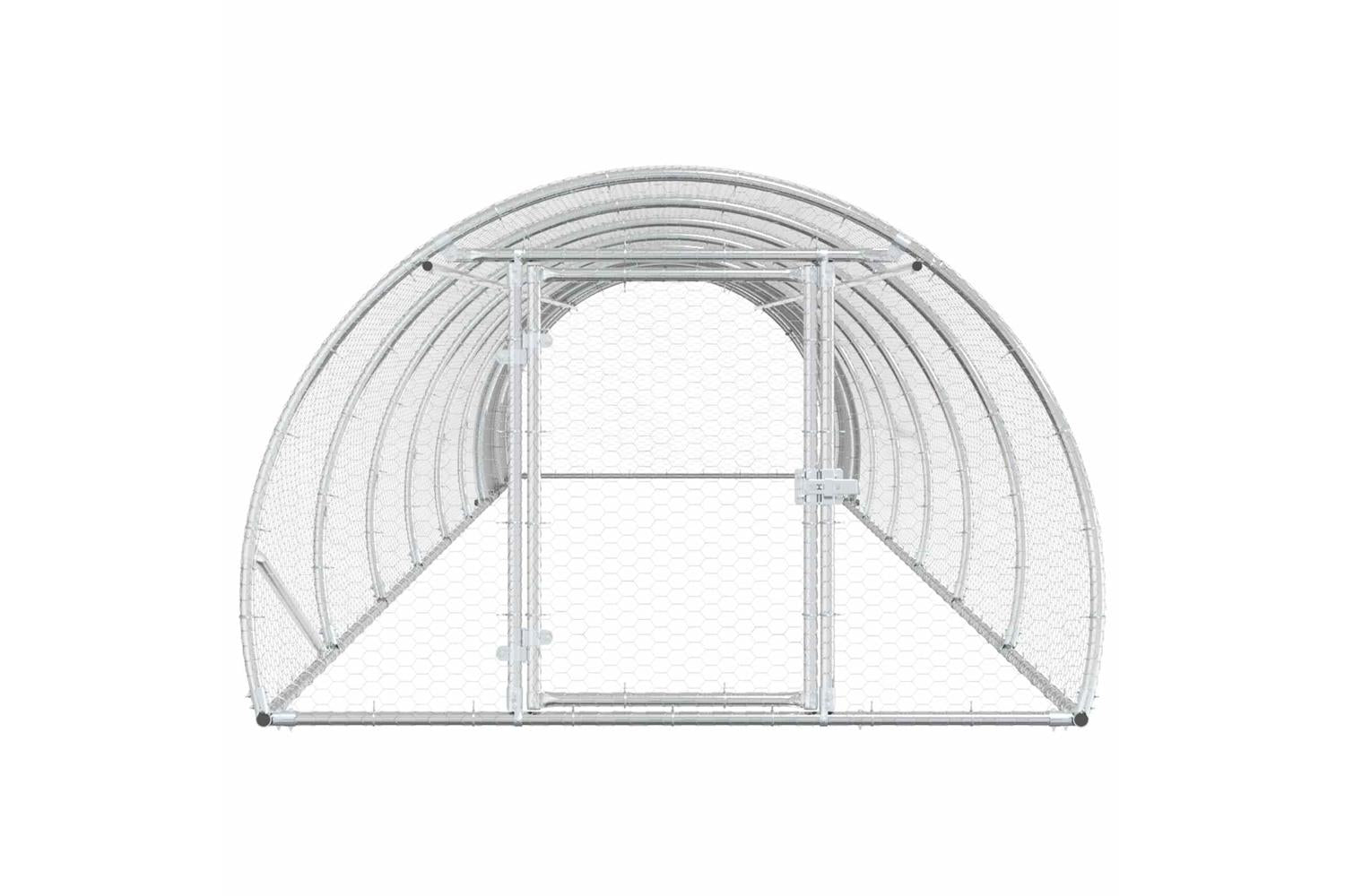 Vidaxl Chicken Coop Silver 800 X 150 X 100 Cm Galvanised Steel-4
