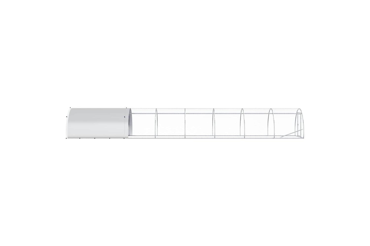 Vidaxl Chicken Coop Silver 800 X 150 X 100 Cm Galvanised Steel-5