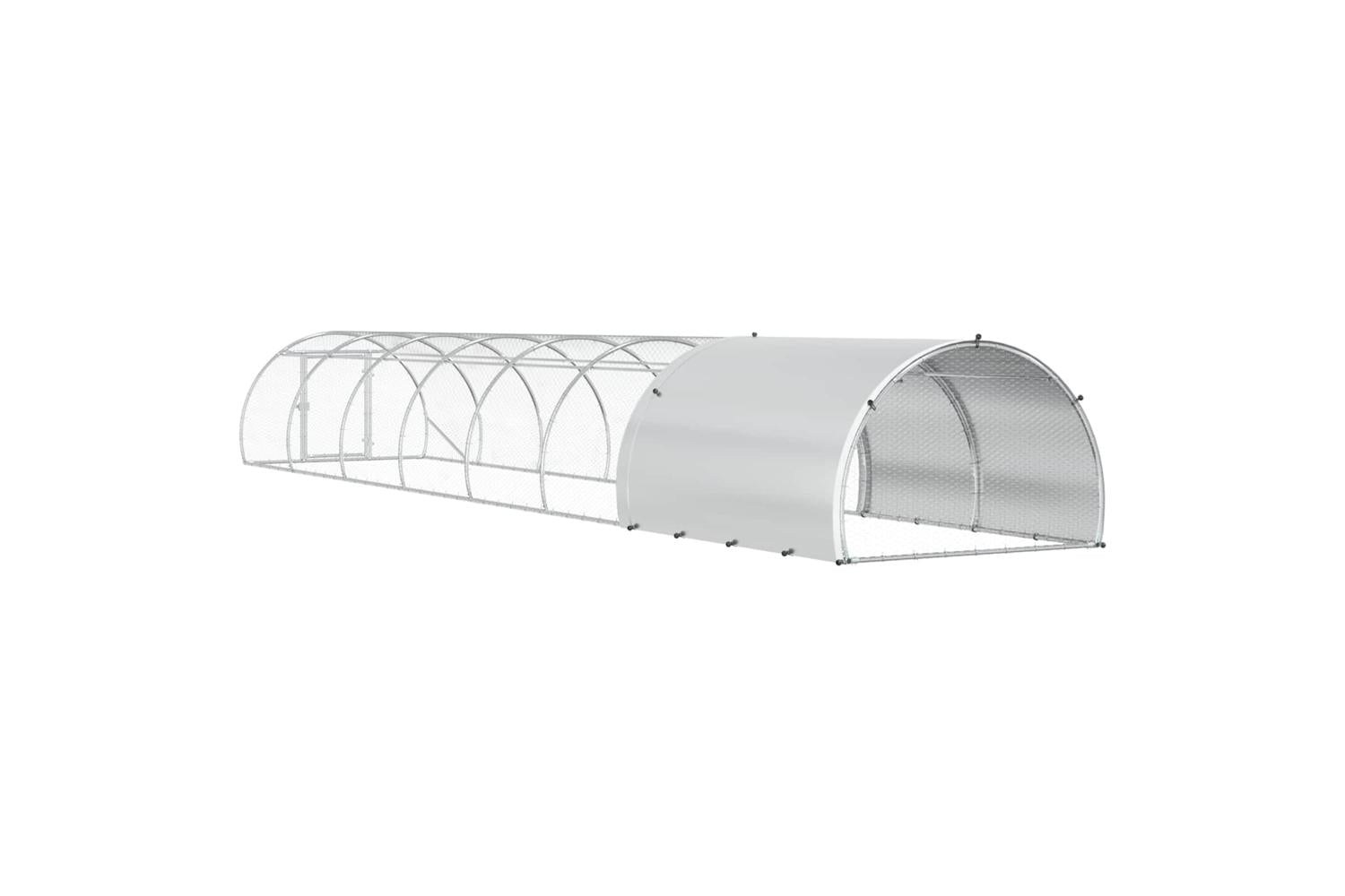 Vidaxl Chicken Coop Silver 800 X 150 X 100 Cm Galvanised Steel-6